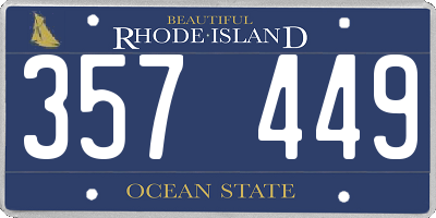 RI license plate 357449