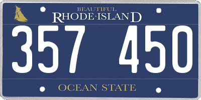 RI license plate 357450