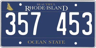 RI license plate 357453