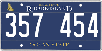 RI license plate 357454
