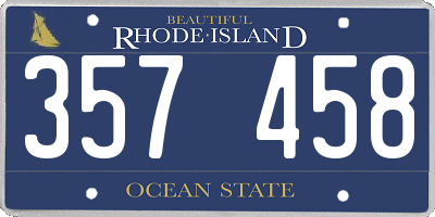 RI license plate 357458