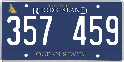 RI license plate 357459