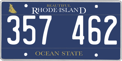 RI license plate 357462