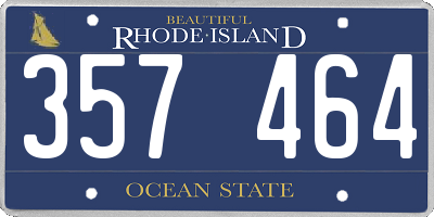 RI license plate 357464