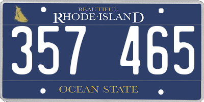 RI license plate 357465