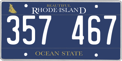 RI license plate 357467