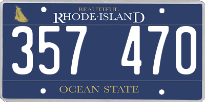 RI license plate 357470