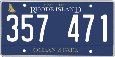 RI license plate 357471