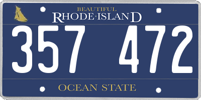 RI license plate 357472
