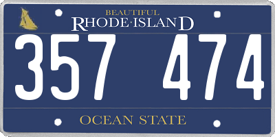 RI license plate 357474