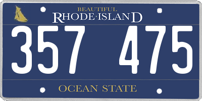 RI license plate 357475