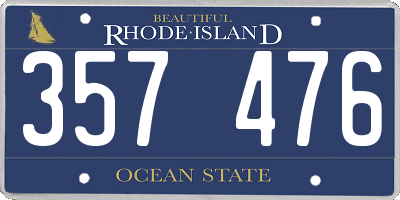 RI license plate 357476