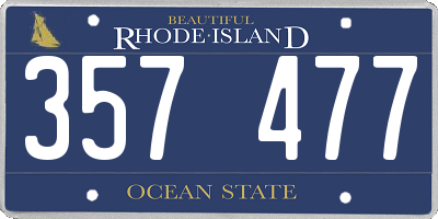 RI license plate 357477