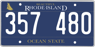 RI license plate 357480