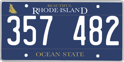 RI license plate 357482