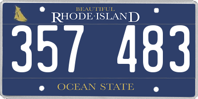 RI license plate 357483
