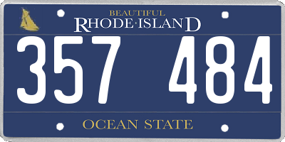 RI license plate 357484