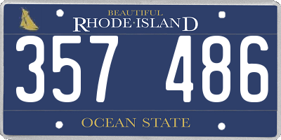 RI license plate 357486