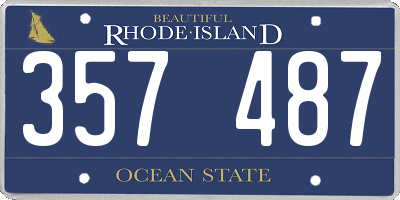 RI license plate 357487
