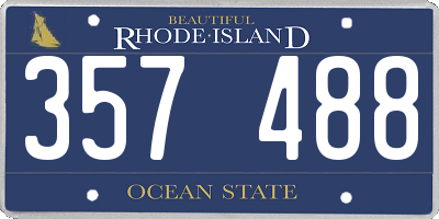 RI license plate 357488