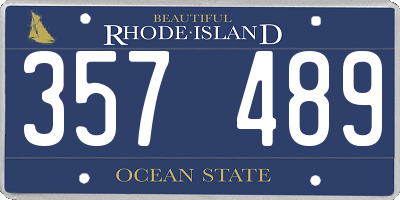 RI license plate 357489