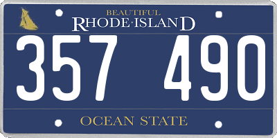 RI license plate 357490