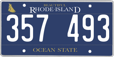 RI license plate 357493