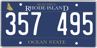 RI license plate 357495