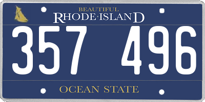 RI license plate 357496