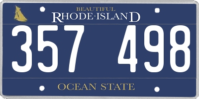 RI license plate 357498