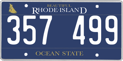 RI license plate 357499