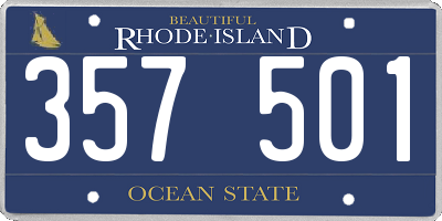RI license plate 357501