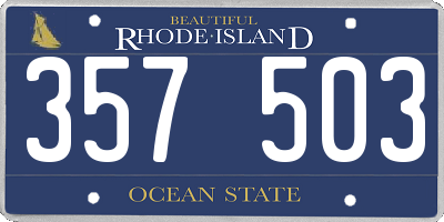 RI license plate 357503