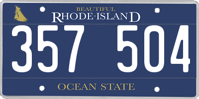 RI license plate 357504