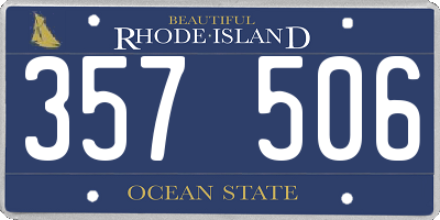 RI license plate 357506