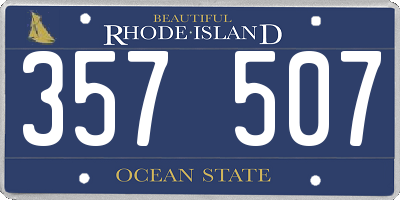 RI license plate 357507