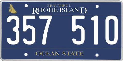 RI license plate 357510
