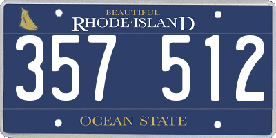RI license plate 357512