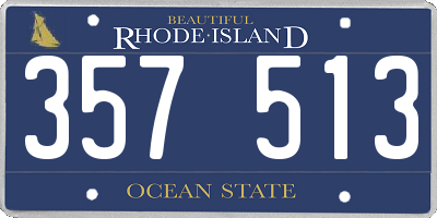 RI license plate 357513
