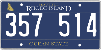 RI license plate 357514