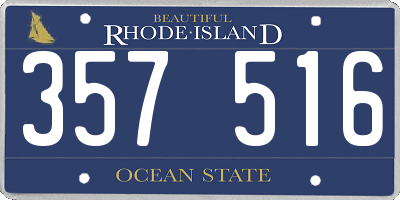 RI license plate 357516