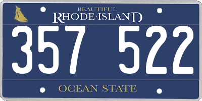 RI license plate 357522
