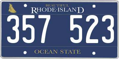RI license plate 357523