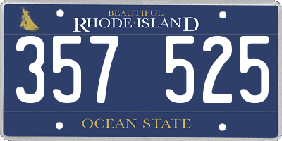 RI license plate 357525