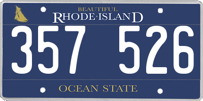 RI license plate 357526