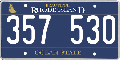 RI license plate 357530