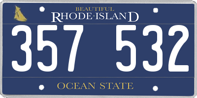 RI license plate 357532