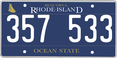 RI license plate 357533