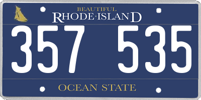 RI license plate 357535