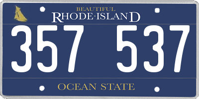 RI license plate 357537